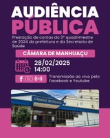 Câmara Municipal receberá audiência de prestação de contas da prefeitura