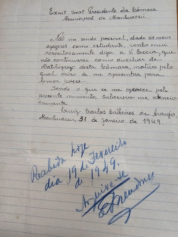 O datilógrafo que deu lugar ao prefeito